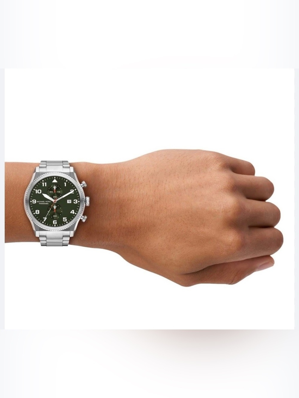 MK9196 - Michael Kors Men’s Oversized Panorama Silver Tone Watch